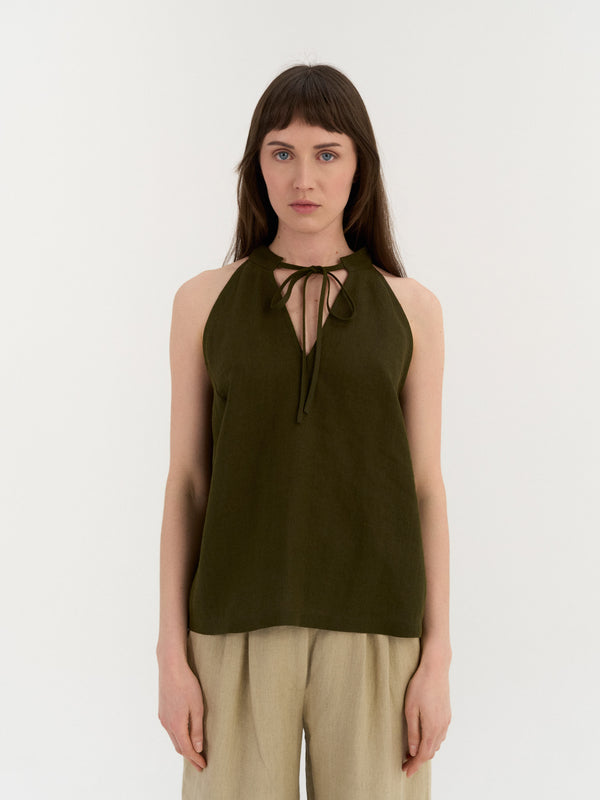 Amora Tie-Neck Top