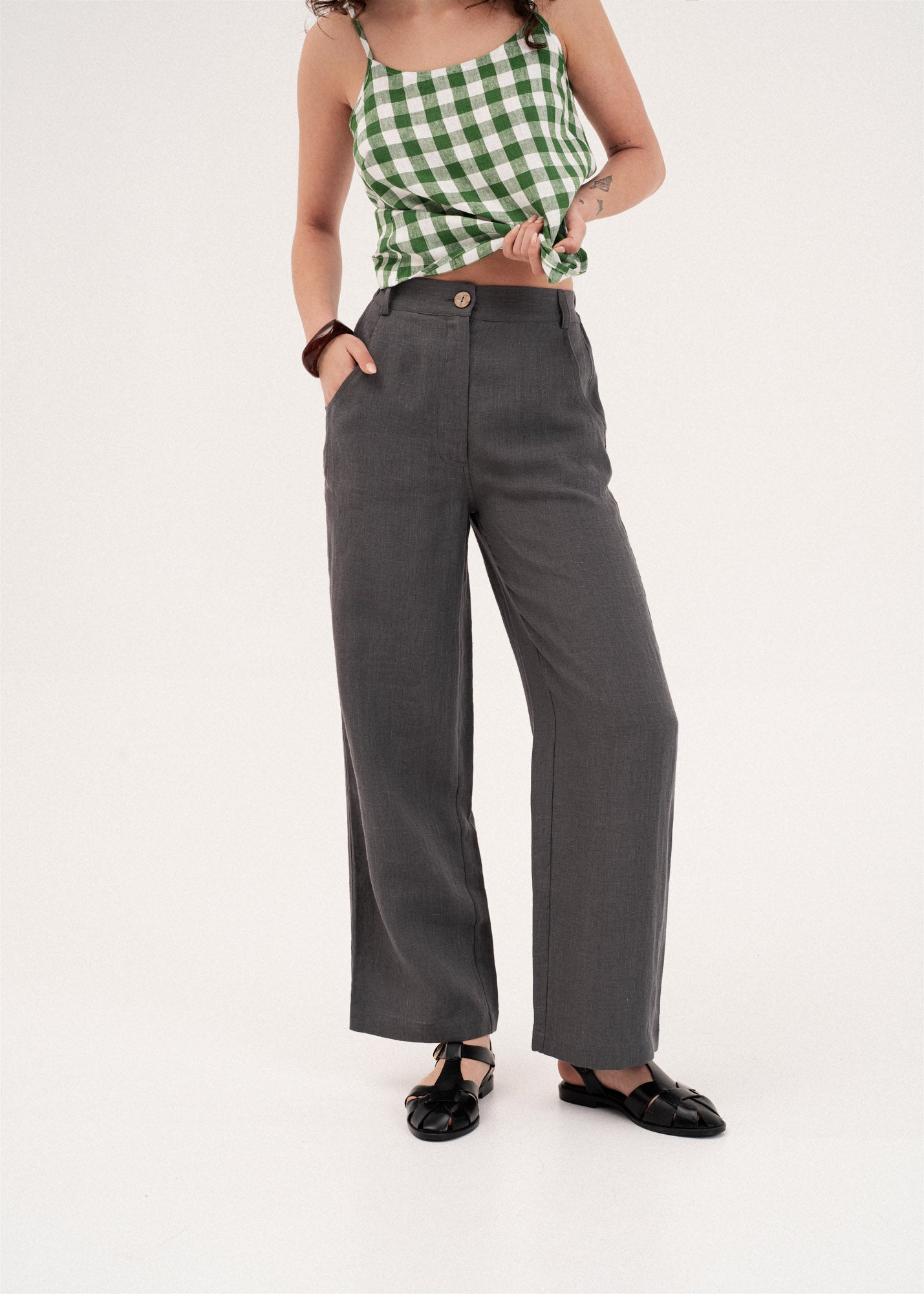 AmourLinen Linen dress Barbora straight linen pants Barbora straight linen pants