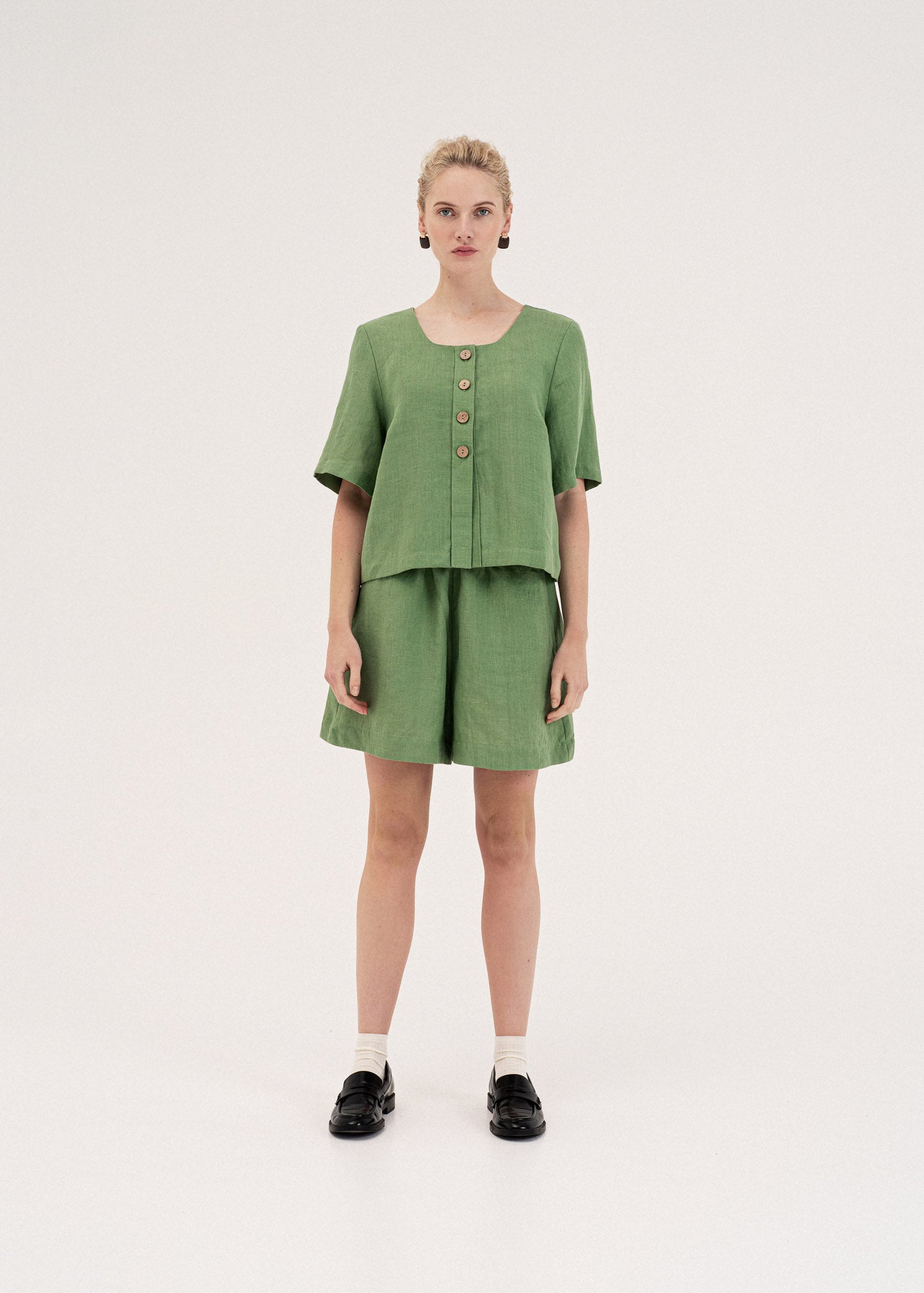 AmourLinen Linen dress Maeve button linen top Maeve button linen top