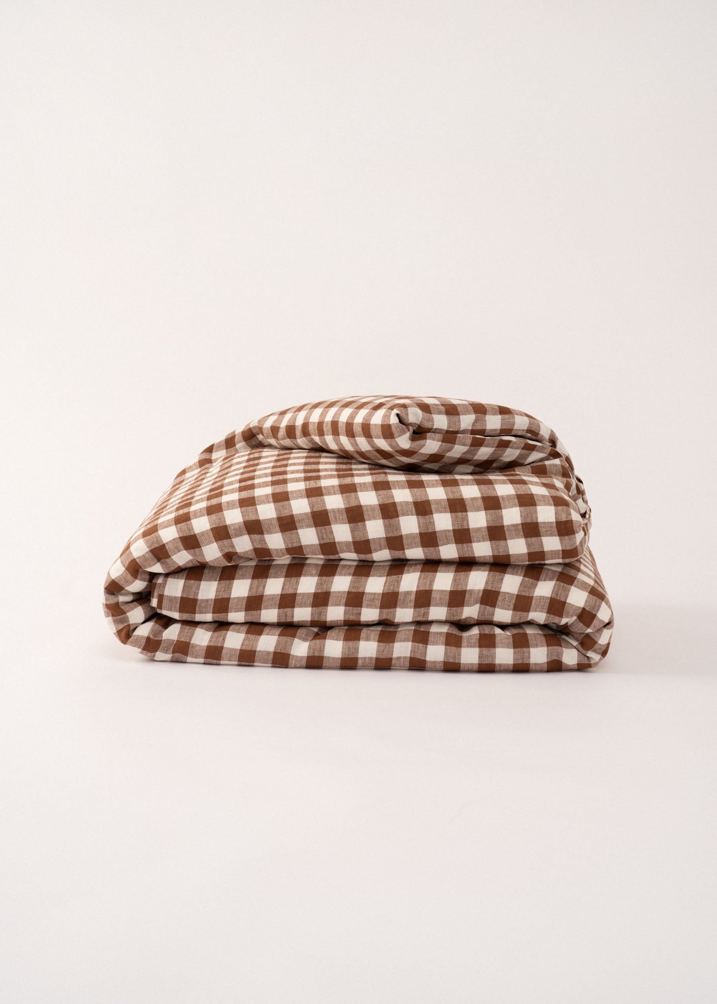AmourLinen Linen duvet cover Linen duvet cover in Mocha Gingham Mocha Gingham linen duvet cover | AmourLinen