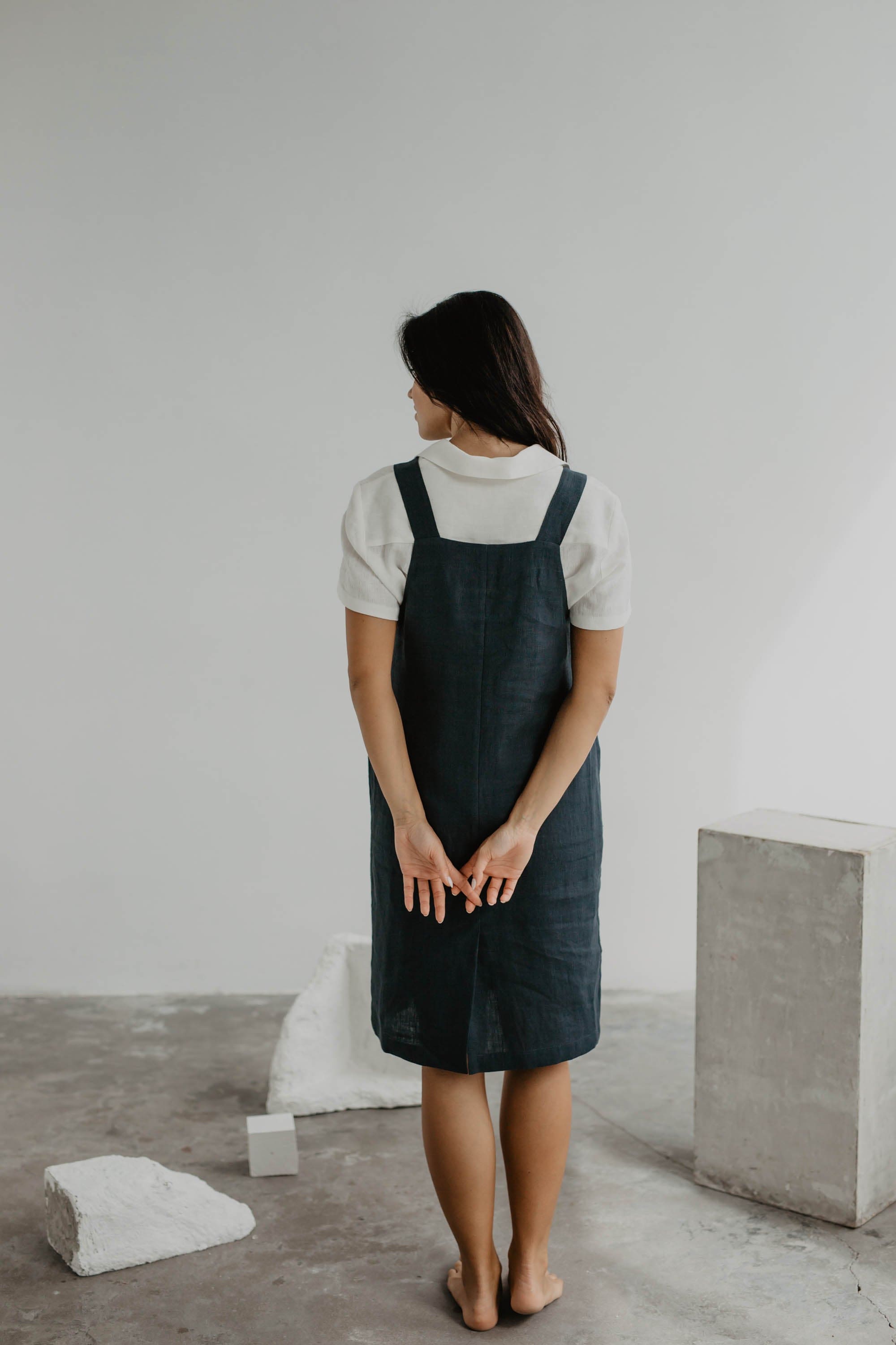 AmourLinen Linen dress Linen apron dress JADE Linen apron dress JADE | AmourLinen | Linen Clothing