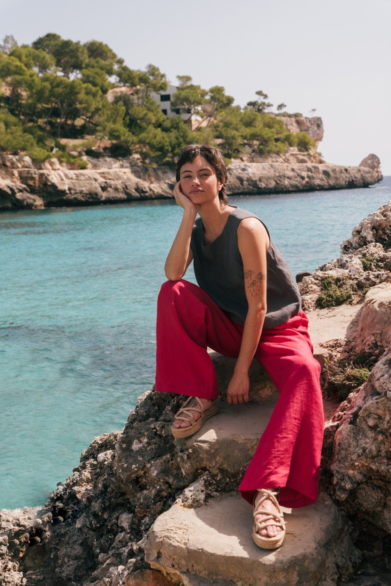 AmourLinen Linen dress Lydia classic linen pants Lydia classic linen pants