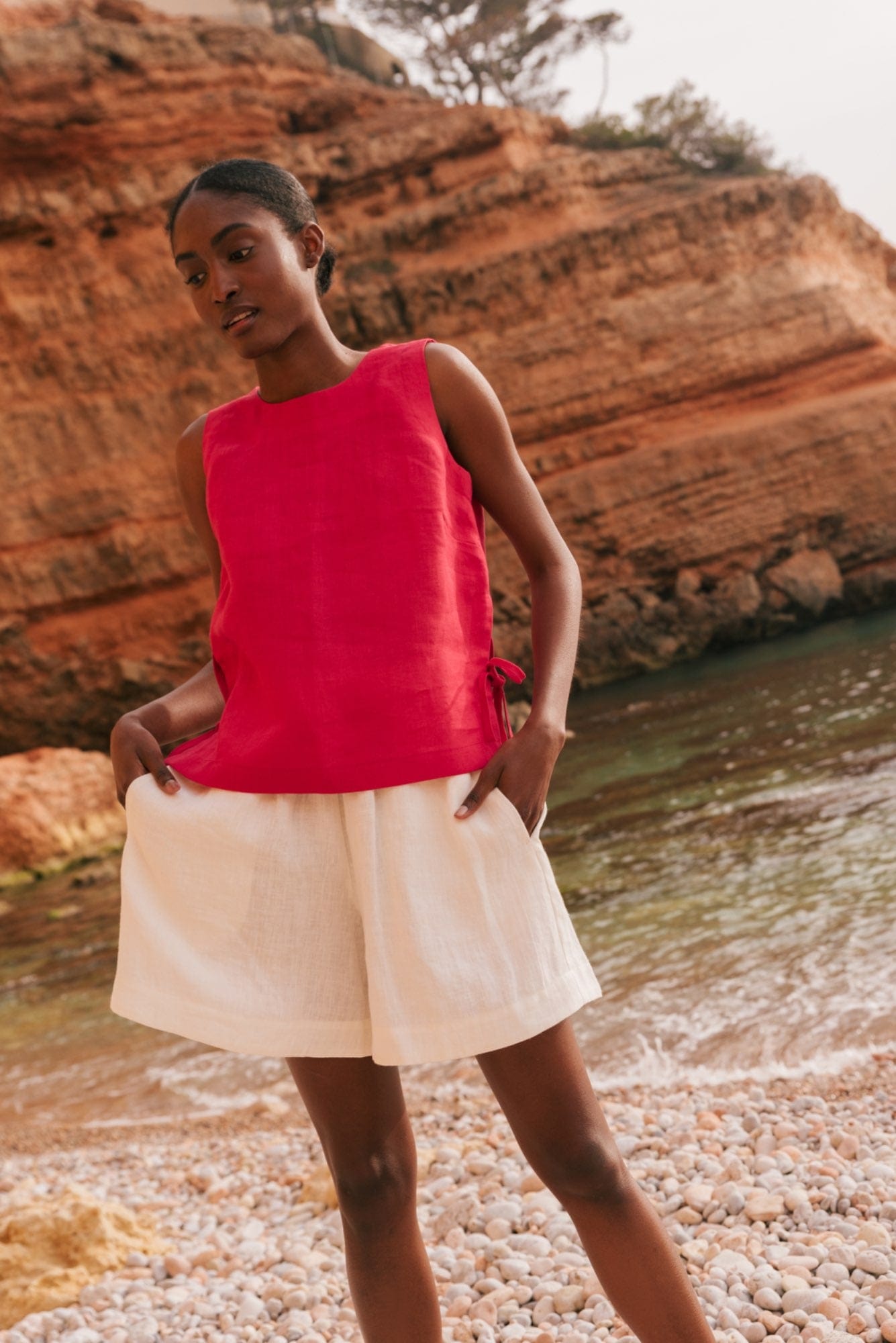AmourLinen Linen dress Betty classic linen shorts Betty classic linen shorts