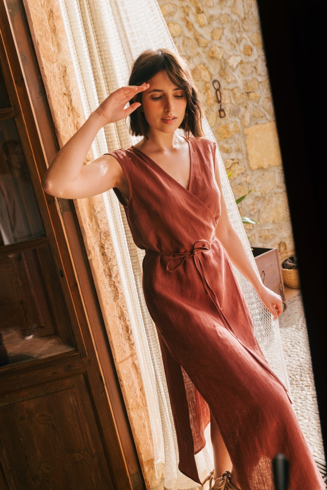AmourLinen Linen dress Aurora mid-length linen dress Aurora mid-length linen dress