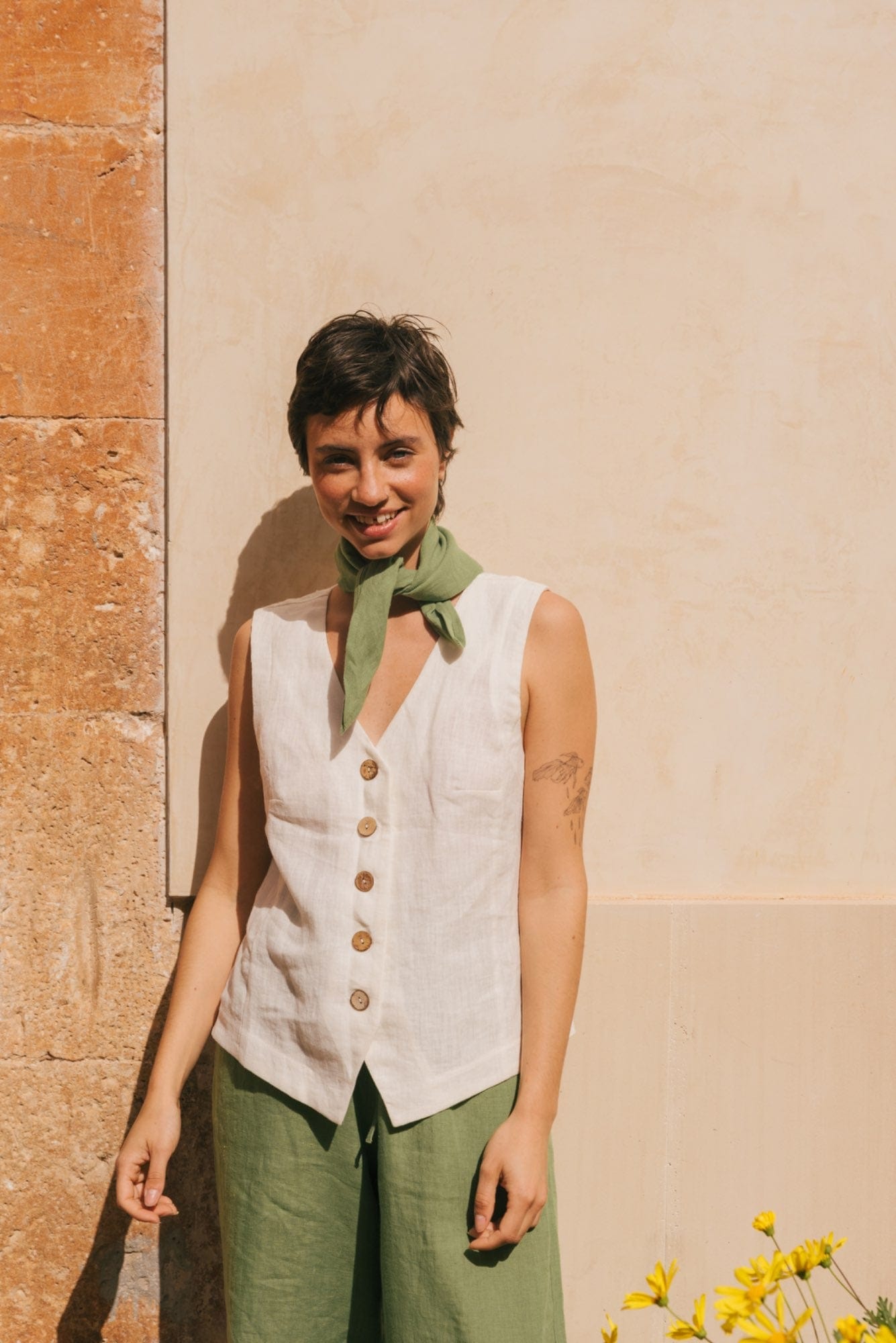 AmourLinen Linen dress Greta linen vest Greta linen vest