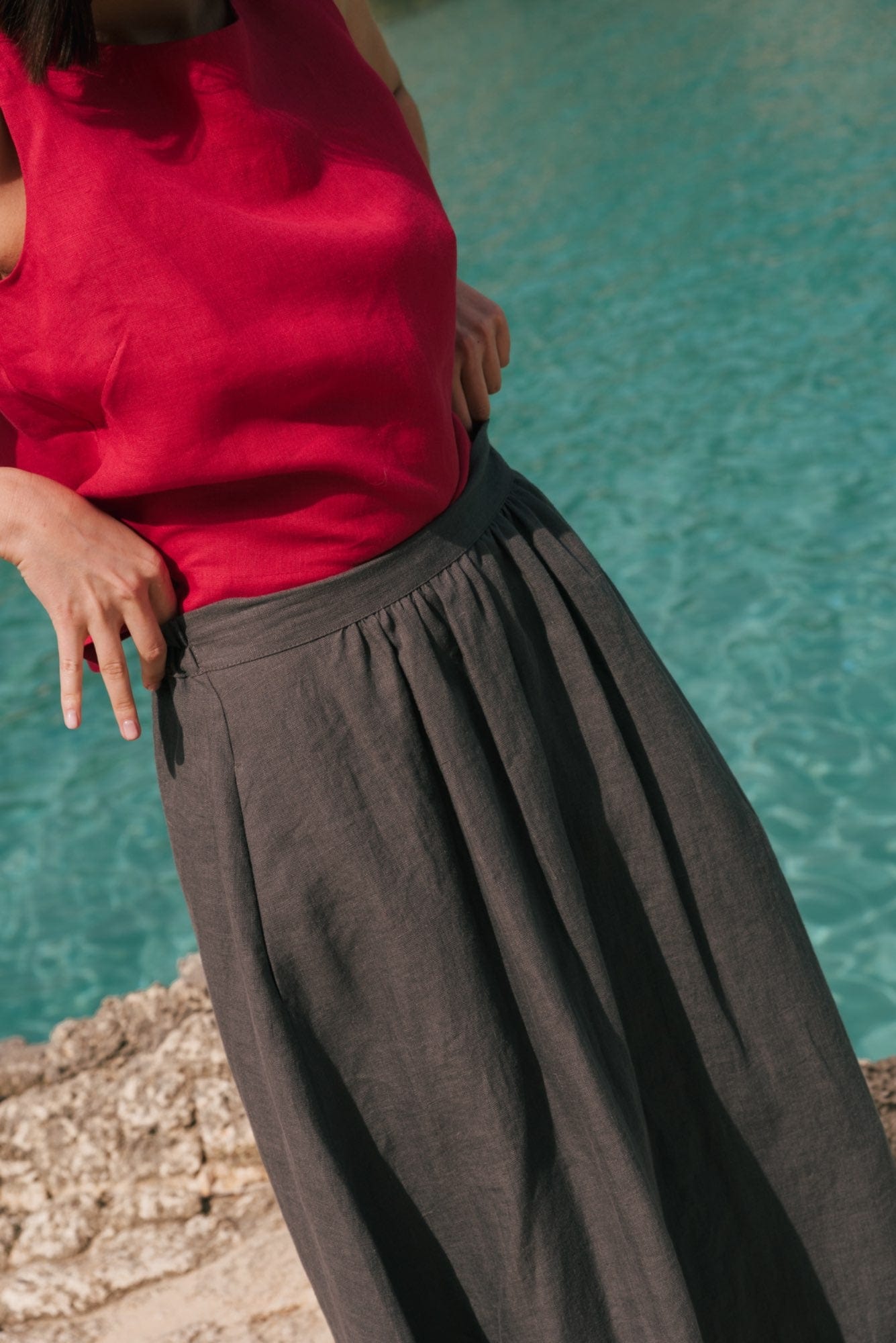 AmourLinen Linen dress Mona long linen skirt Mona long linen skirt