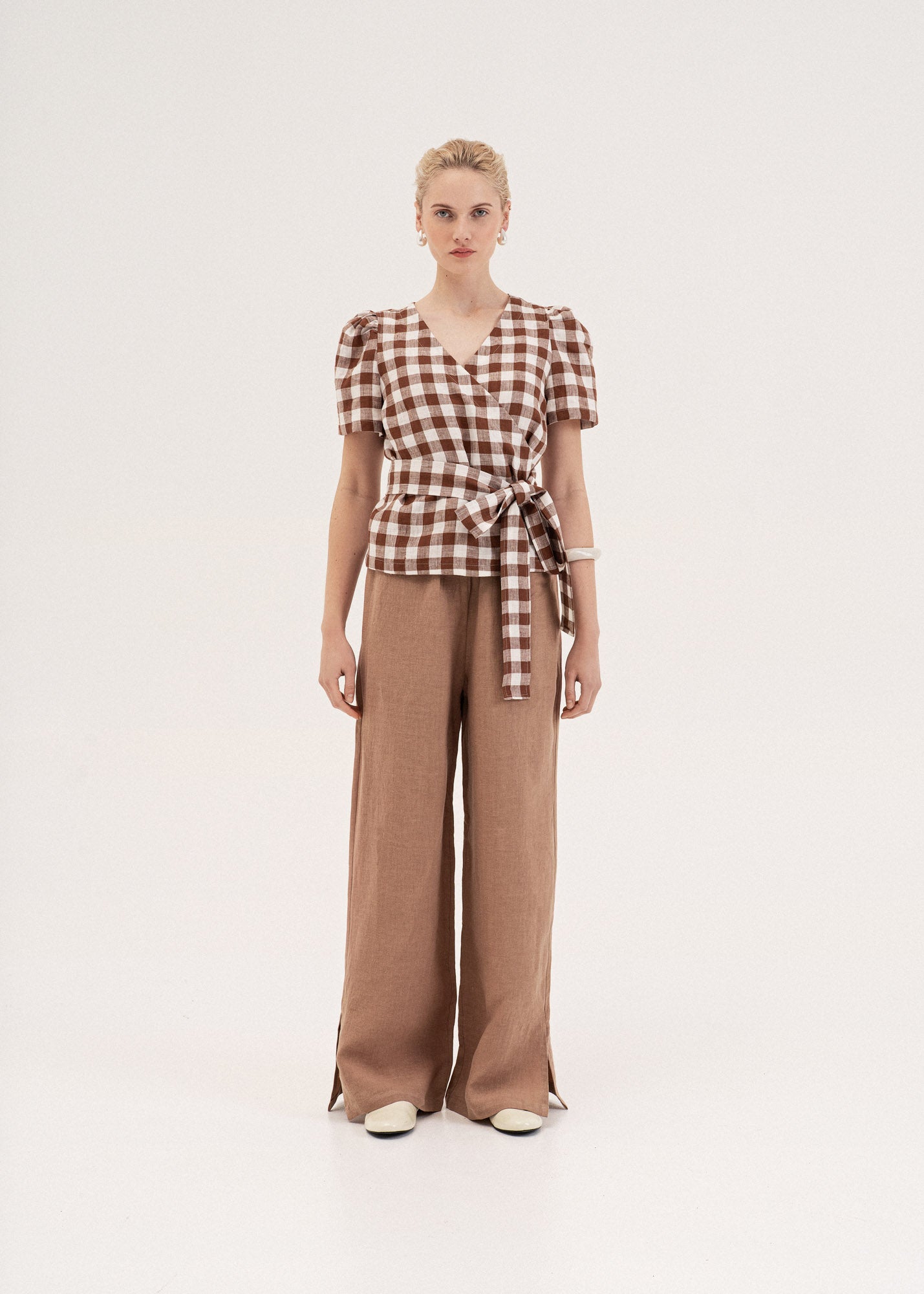 AmourLinen Linen dress Leah wide linen pants with slits Leah wide linen pants with slits