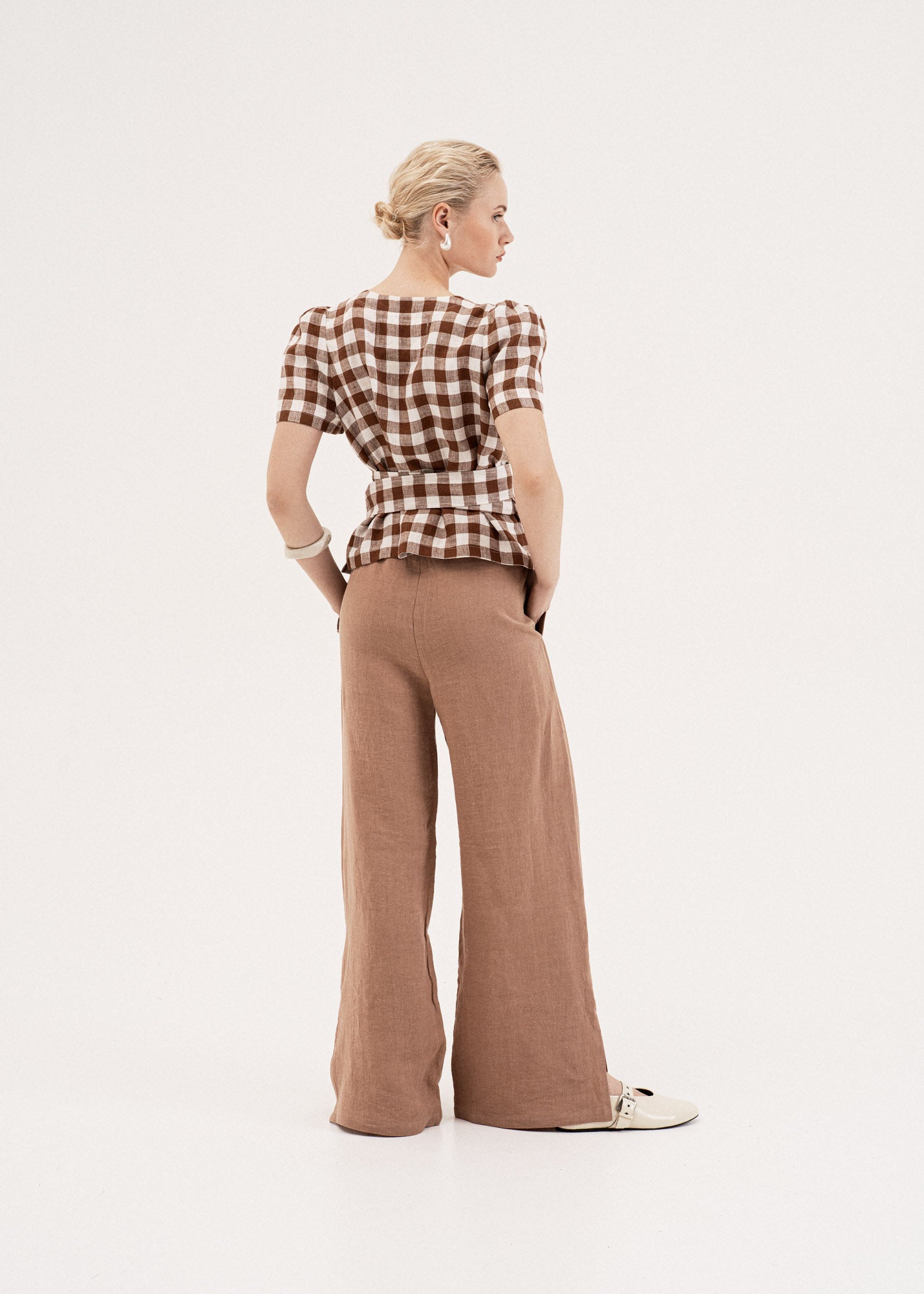 AmourLinen Linen dress Leah wide linen pants with slits Leah wide linen pants with slits