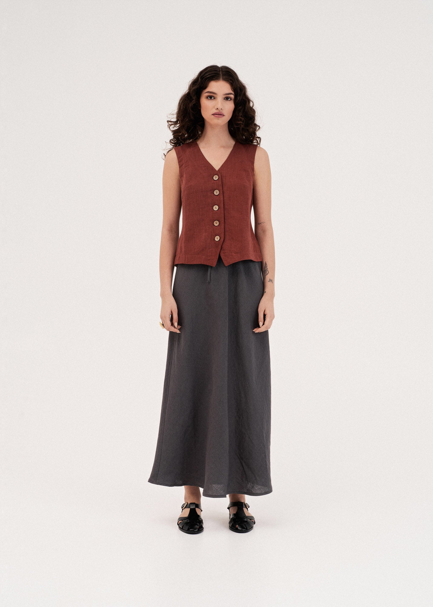 AmourLinen Linen dress Greta linen vest Greta linen vest