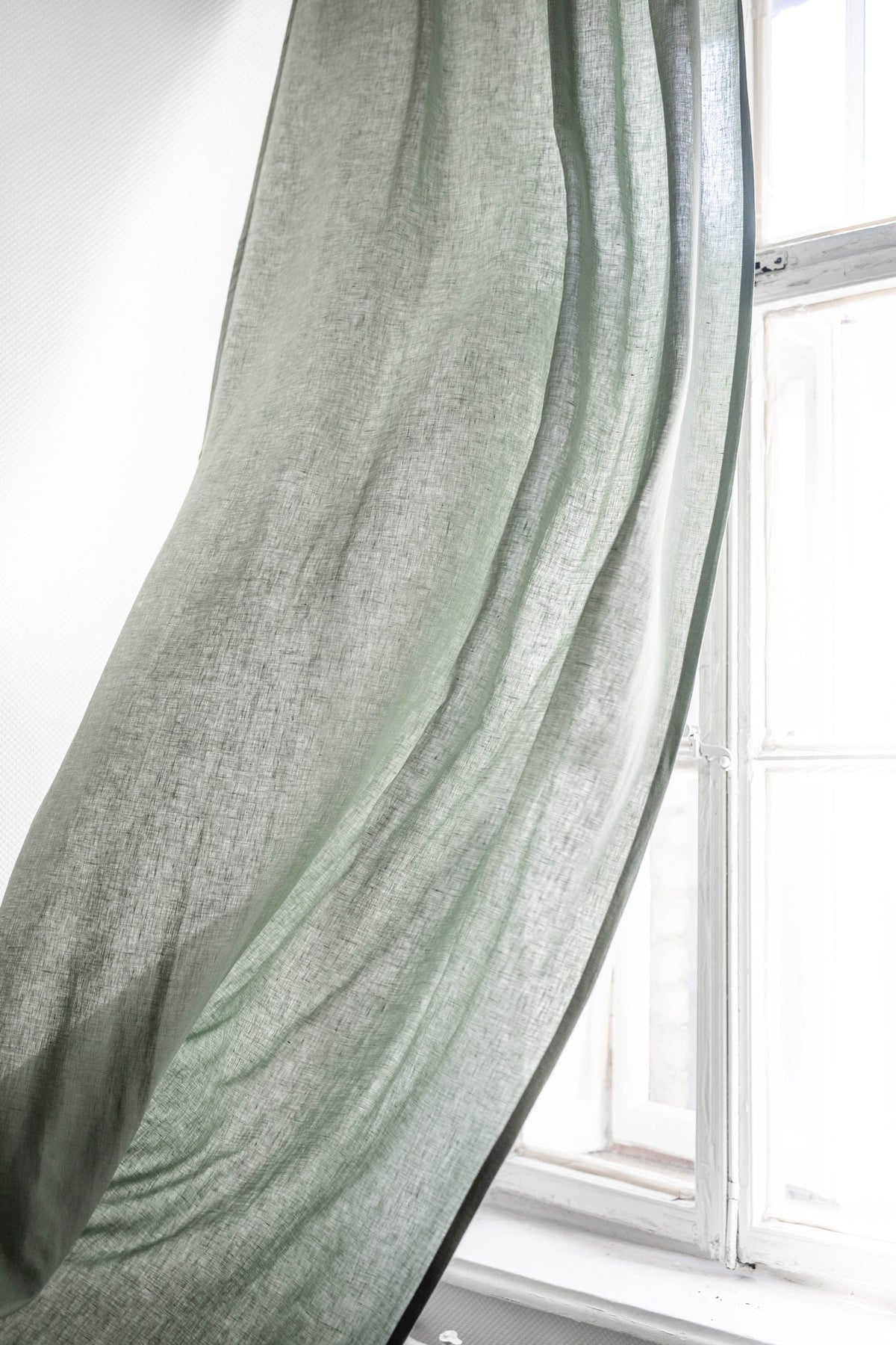 AmourLinen Linen curtains 53x108" / 135x275cm / Sage Green Rod pocket linen curtain - 53x108" / 135x275cm / Sage Green Rod pocket linen curtain - 53x108" / 135x275cm / Sage Green