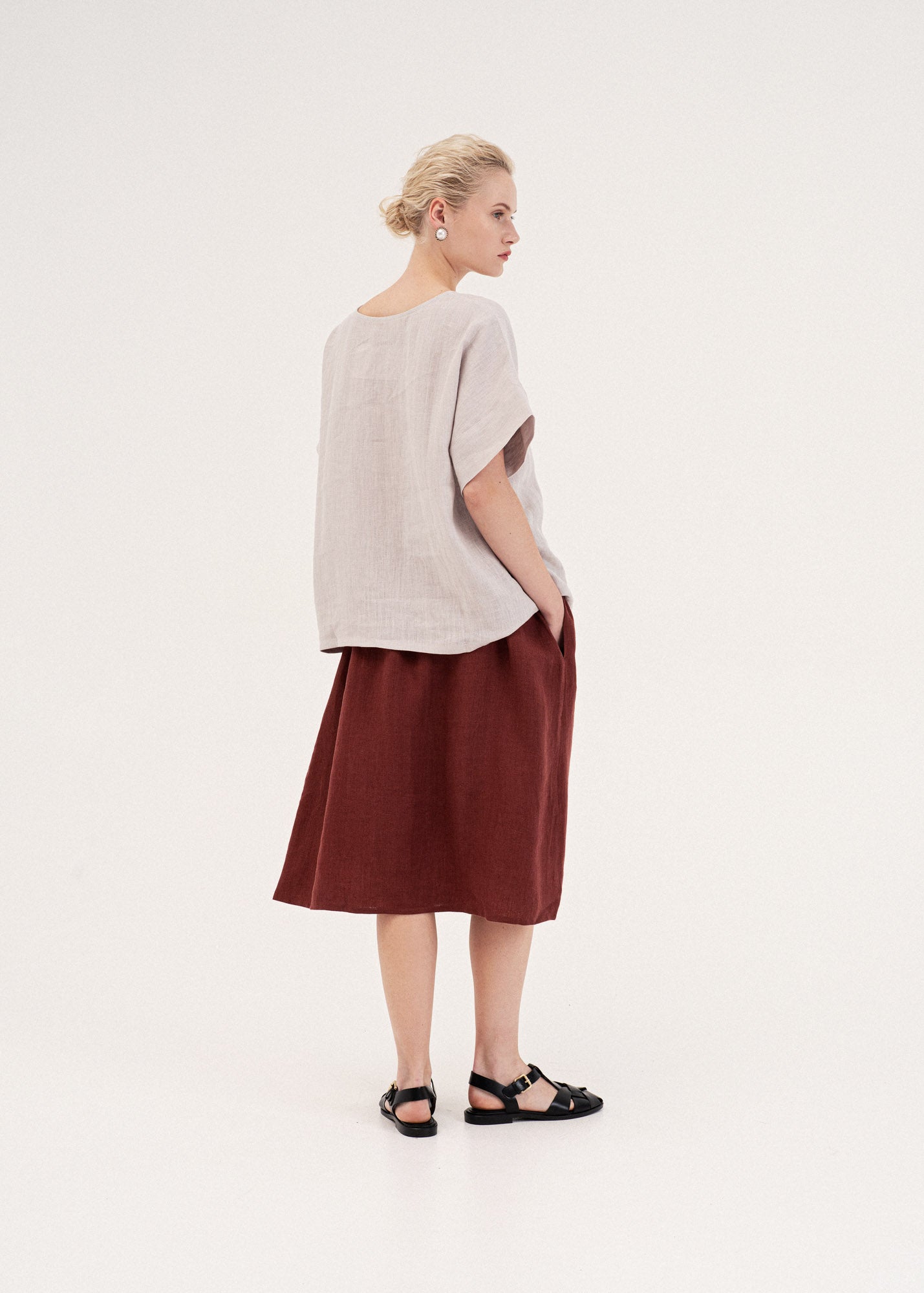 AmourLinen Linen tops Linen top Porto Linen Top Women  | AmourLinen | Oversized Linen Top Women