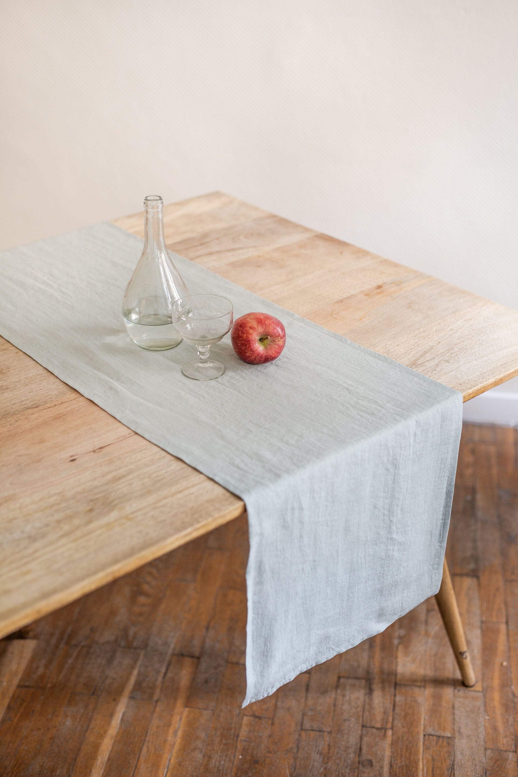 AmourLinen Linen table runner Linen table runner in Sage Green Linen Table Runner | AmourLinen | Sage Green